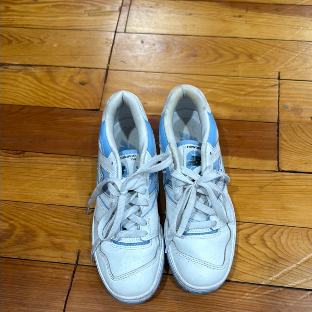 New Balance White and Blue Sneakers Classic Style